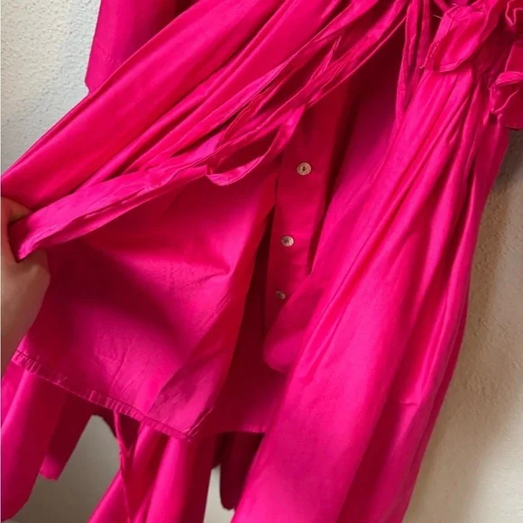 NWT Neithan Herbert Dalia Pink Asymmetrical Dress Size Small Hot Pink - Picture 8 of 11